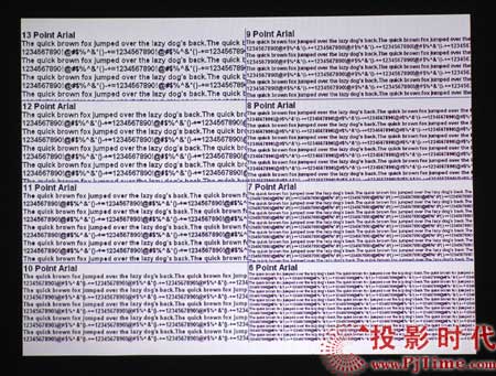 點(diǎn)擊放大,奧圖碼(OPTOMA)EP747投影機(jī)線條和文字效果