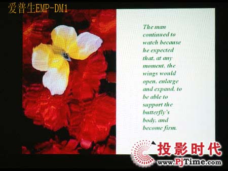 愛普生EMP-DM1文字和幻燈片效果PK